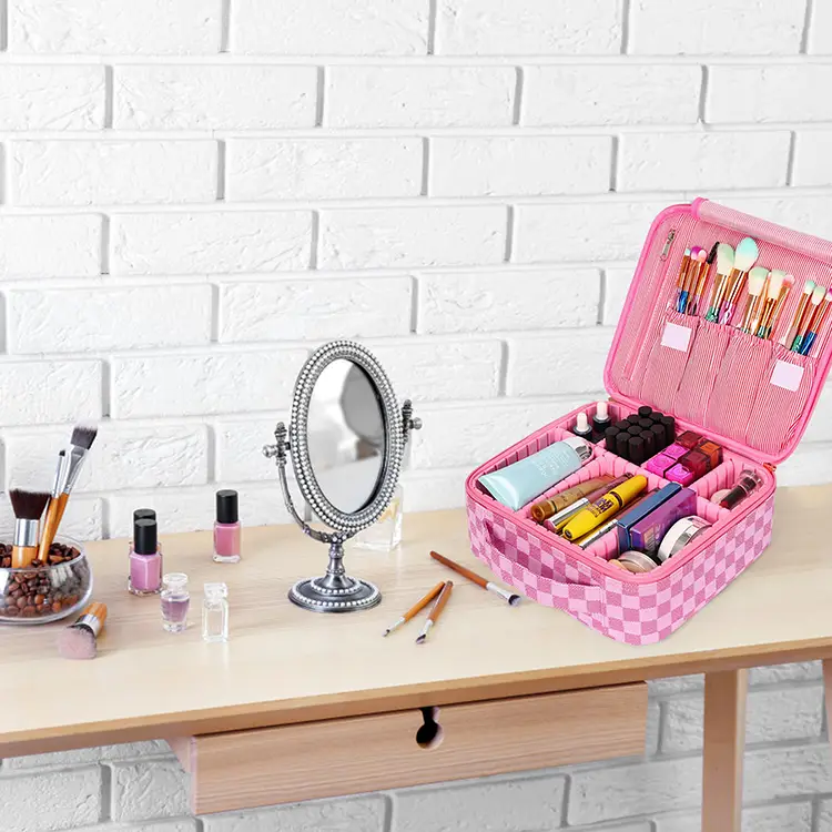 pink-checkered-adjustable-makeup-organizer (1)